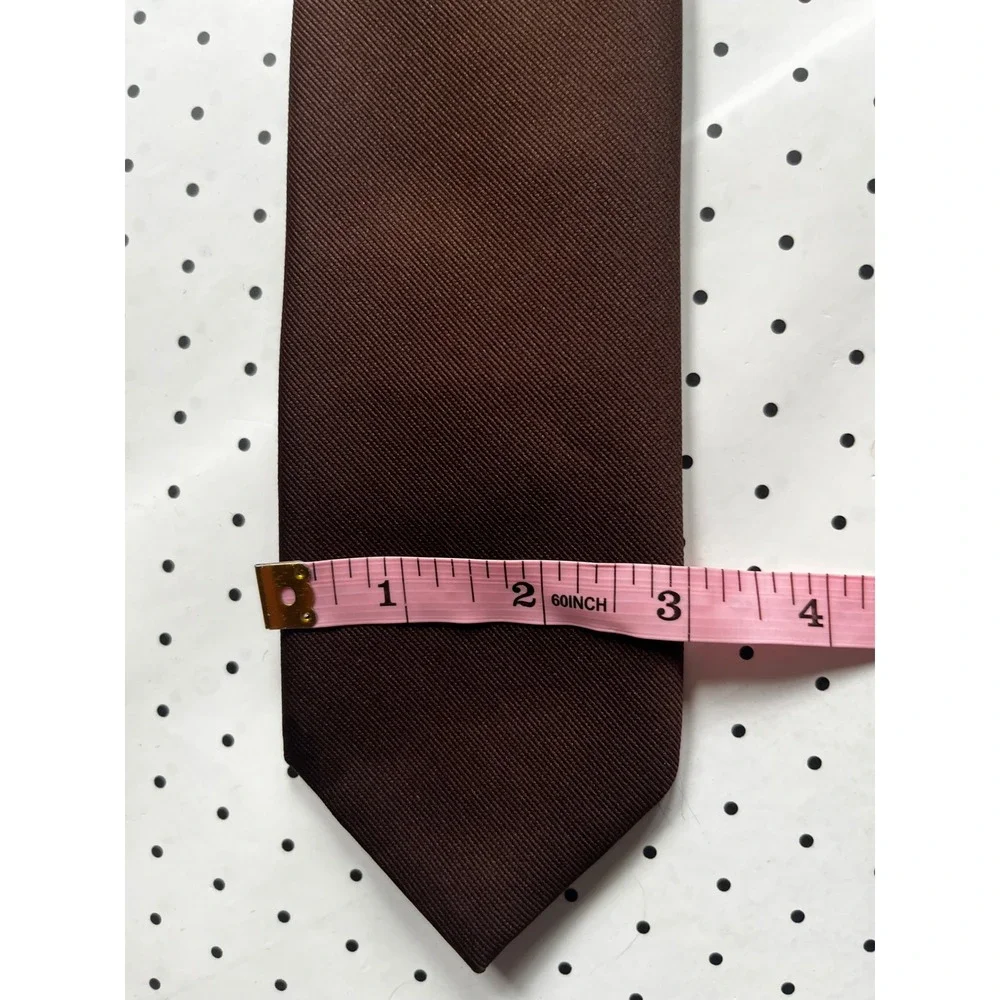 Wembley Mens Brown Twill Necktie Solid Polyester Slip Stitched Quality Tie